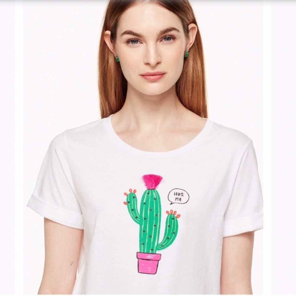 Kate Spade "Hug Me" Cactus Tee